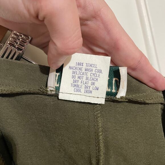 NWT TimBukTu Station 100% Tencel Olive Green Midi Skirt Size 2 Vintage Granola - Picture 10 of 14